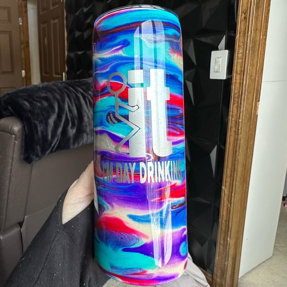 20 oz custom made stainless steel insulated tumbler.